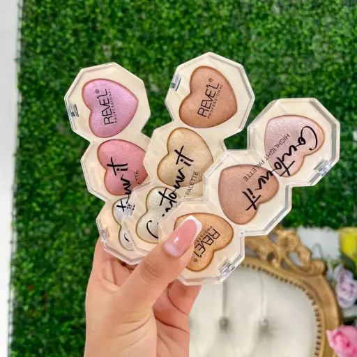 Paleta iluminador corazon  x3 SH-606